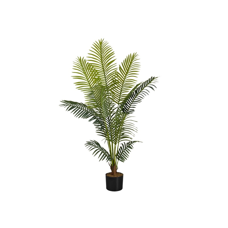 57" Tall, Artificial Plant, Palm Tree, Indoor, Faux, Fake, Floor, Greenery, Potted, Real Touch, Decorative - Green / Black
