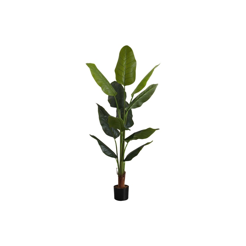 59" Tall, Artificial Plant, Strelitzia Tree, Indoor, Faux, Fake, Floor, Greenery, Potted, Real Touch, Decorative - Green / Black