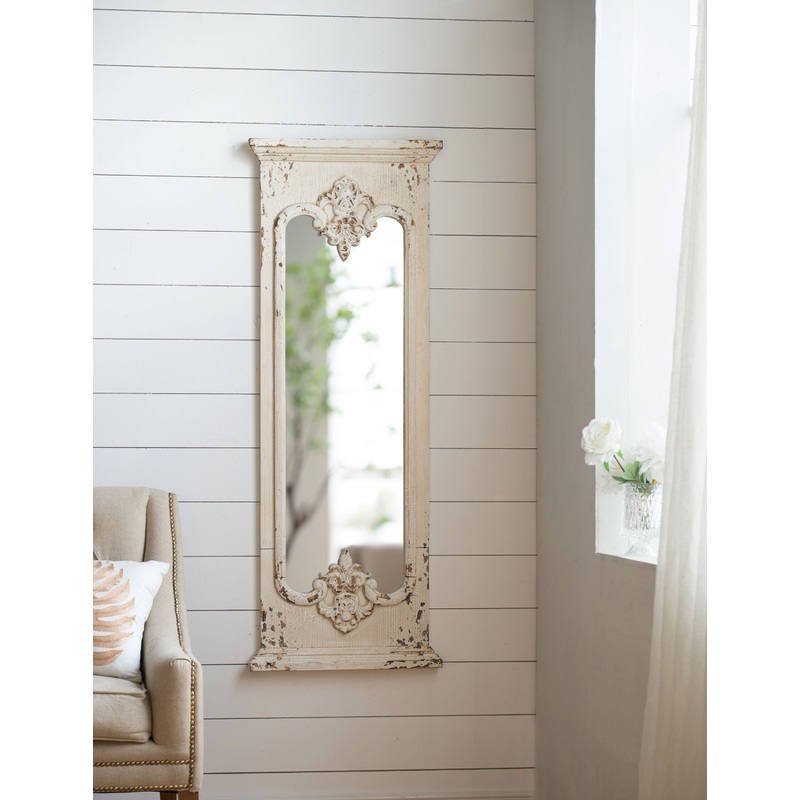Full Length Mirror With Solid Wood Frame, Floor Mirror For Living Room Bedroom Entryway - White