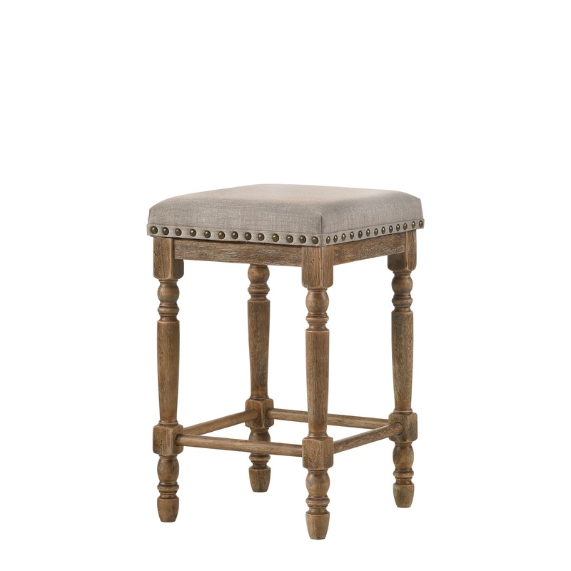 Farsiris - Weathered Counter Height Stool (Set 2) - Beige