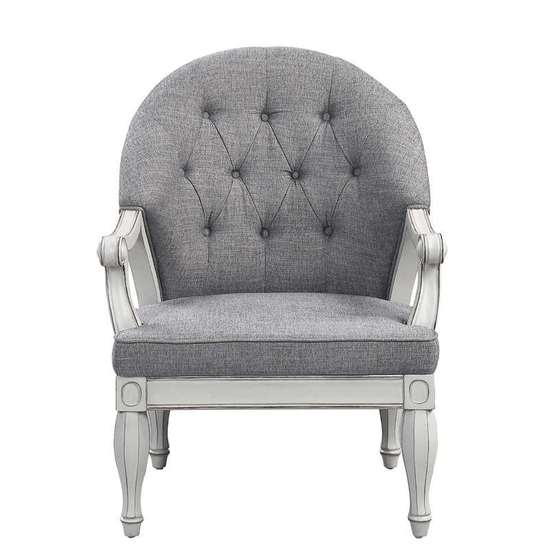 Florian - Antique Chair - Gray / White