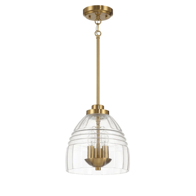 Ember - 3 Candle Lights Chain Pendant - Clear / Gold