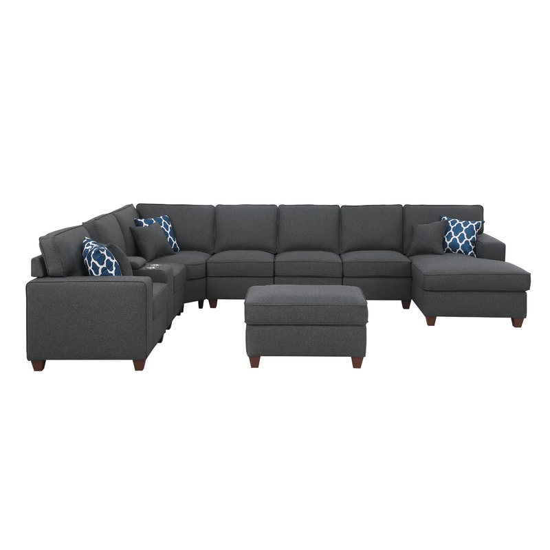 Eric - 9 Piece Upholstered Sectional With Ottoman
