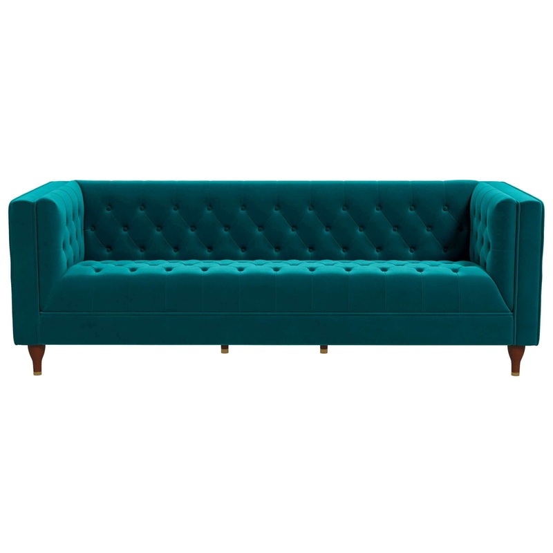 Evelyn - Mid-Century Modern Leather Luxury Chesterfield Sofa