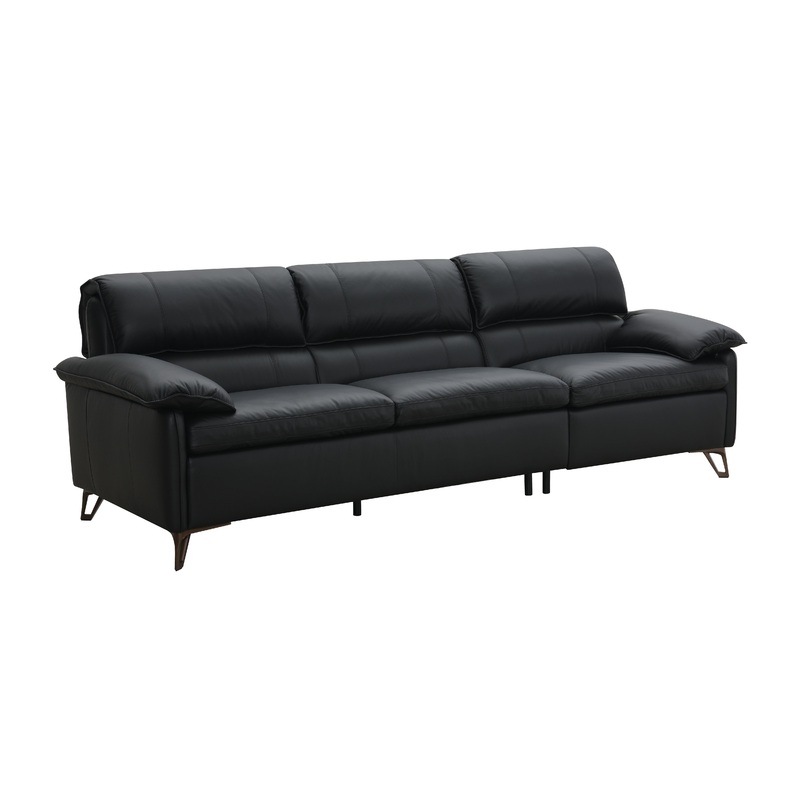 Eilene - Top Grain Leather Sofa - Black