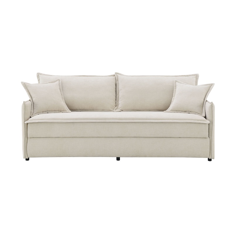 Elisea - Sleeper Sectional Sofa With 2 Toss Pillows - Beige