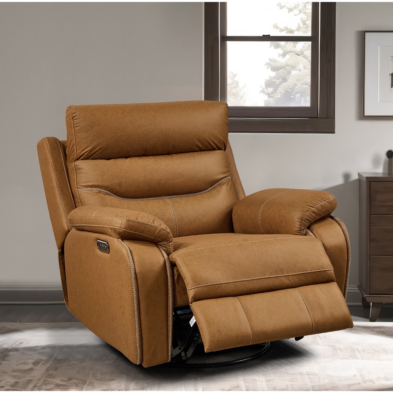 Dual Okin Motor Rocking And 240 Swivel Single Sofa Seat Recliner Chair Infinite Position, Head Rest With Power Function