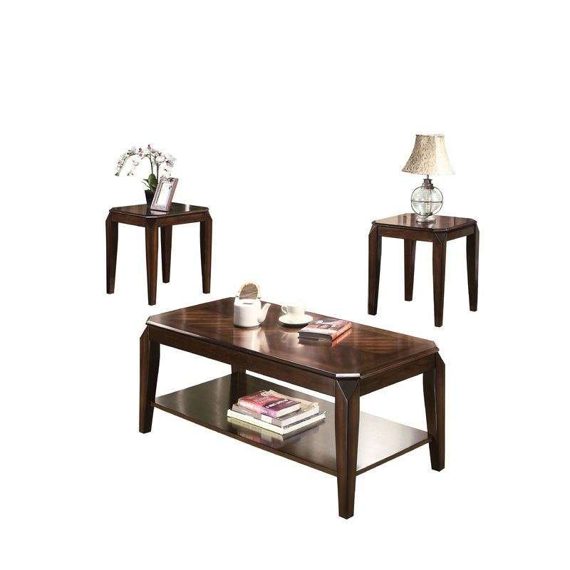 Docila - 3 Piece Pack Coffee With End Table (Set of 3) - Walnut