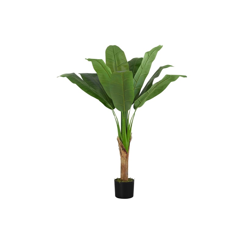 43" Tall, Artificial Plant, Banana Tree, Indoor, Faux, Fake, Floor, Greenery, Potted, Real Touch, Decorative - Green / Black