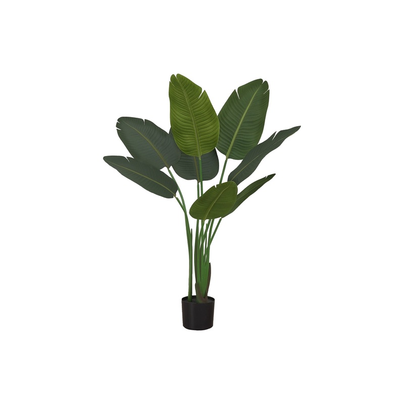 44" Tall, Artificial Plant, Bird Of Paradise Tree, Indoor, Faux, Fake, Floor, Greenery, Potted, Decorative - Green / Black