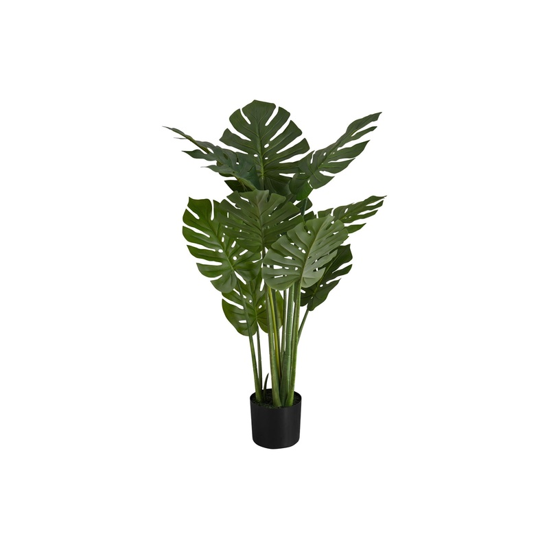 45" Tall, Artificial Plant, Monstera Tree, Indoor, Faux, Fake, Floor, Greenery, Potted, Real Touch, Decorative - Green / Black