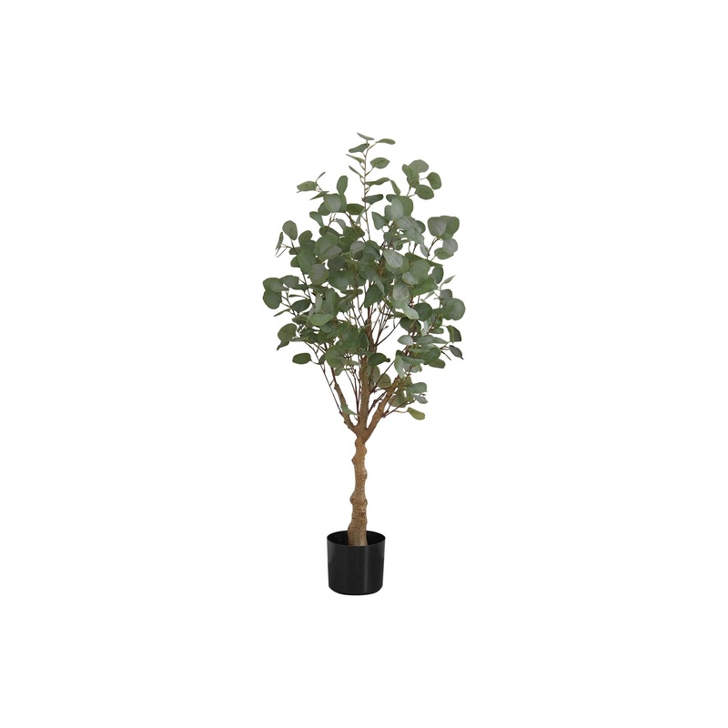 46" Tall, Artificial Plant, Eucalyptus Tree, Indoor, Faux, Fake, Floor, Greenery, Potted, Decorative - Green / Black