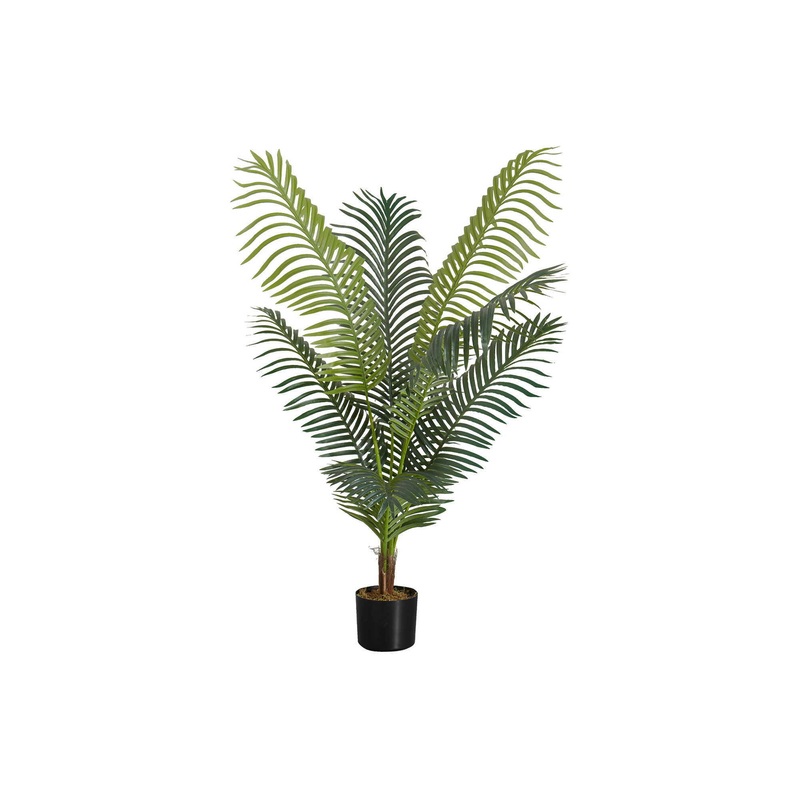 47" Tall, Artificial Plant, Palm Tree, Indoor, Faux, Fake, Floor, Greenery, Potted, Real Touch, Decorative - Green / Black