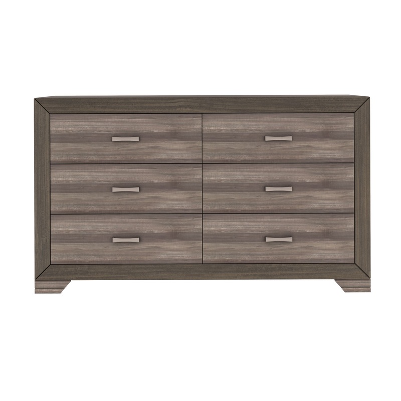 5 Drawer Chest - Antique Brown / Gray