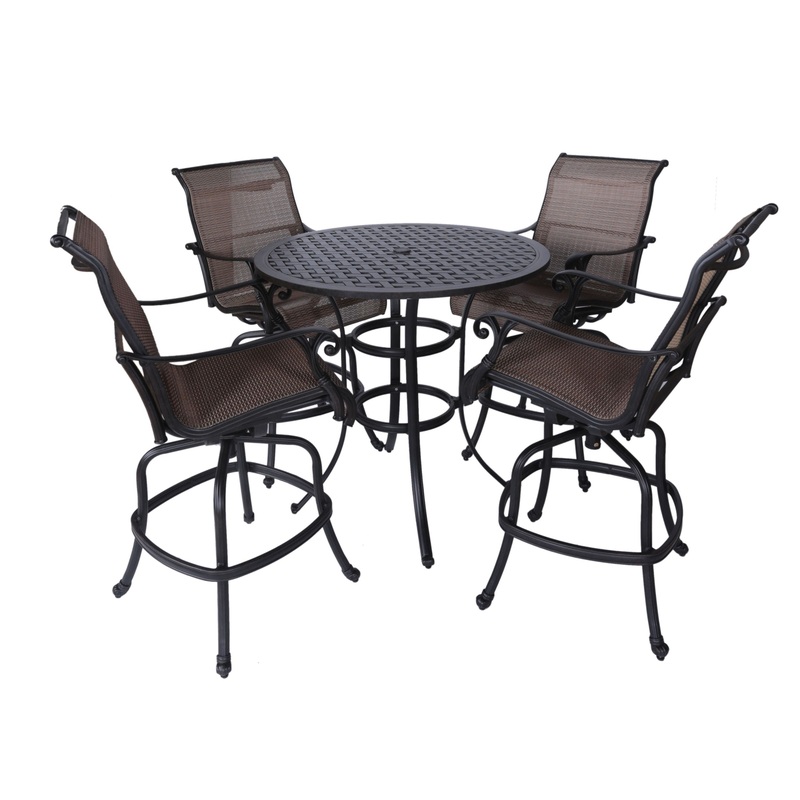 5 Piece Bar Height Dining Set - Antique Bronze