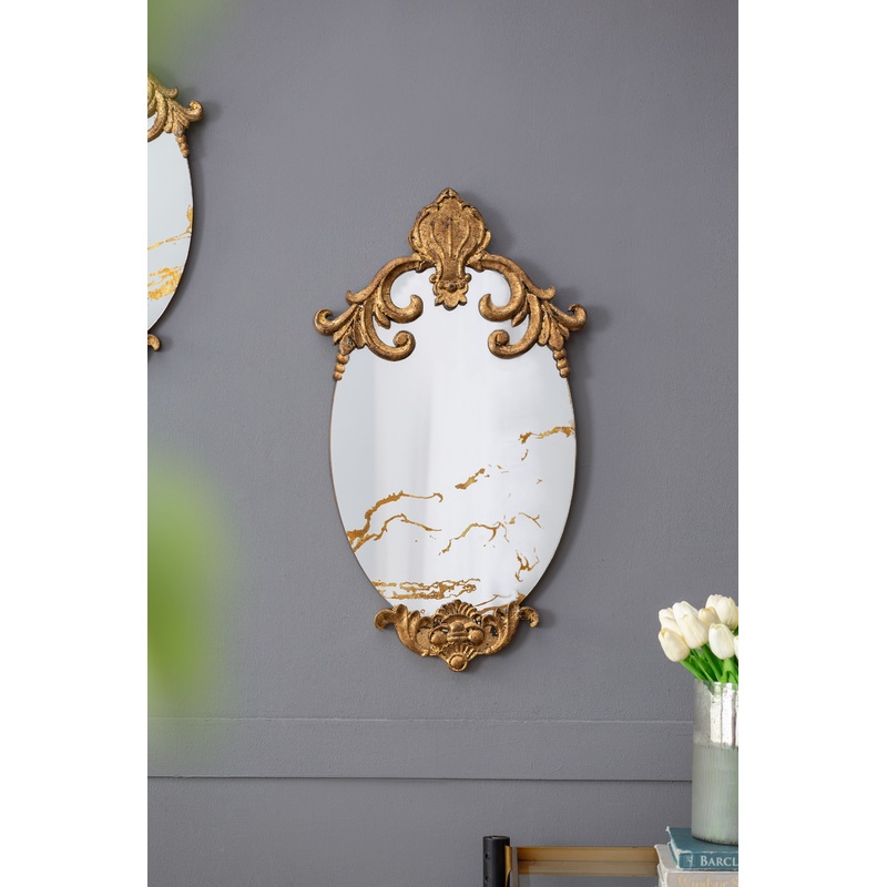Decorative Oval Wall Mirror, Accent Mirror For Living Room, Entryway, Bedroom