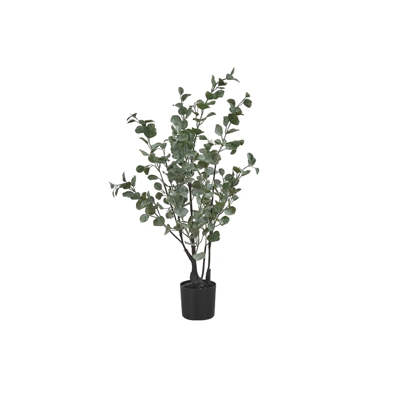 35" Tall, Artificial Plant, Eucalyptus Tree, Indoor, Faux, Fake, Floor, Greenery, Potted, Decorative - Green / Black
