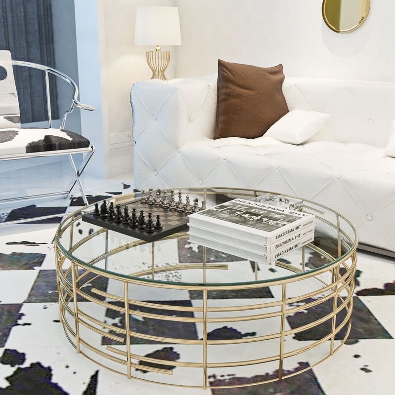 36" Round Tempered Glass Table Top Clear Glass 1 / 4" Thick Round Polished Edge - Transparent