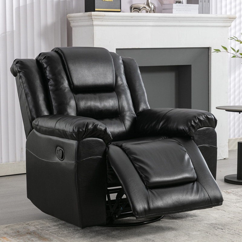 360 Swivel And Rocking Home Theater Recliner Manual Recliner Chair With Wide Armrest For Living Room