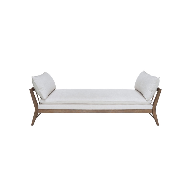 Daybed With Leather Strap Detail - White