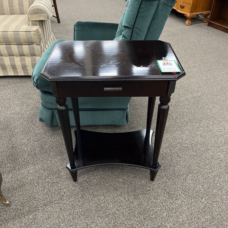 Dark Wood 2-tier End Table