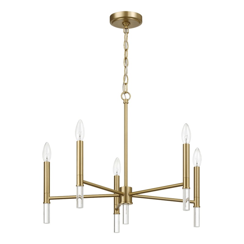 Courtyard - 5 Light Candle Light Chandelier - Clear / Gold