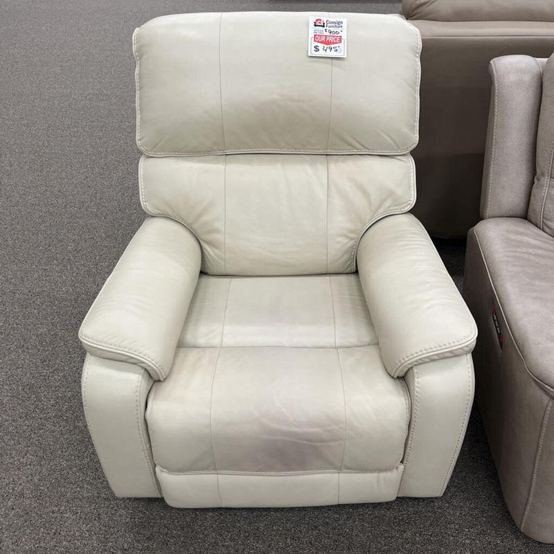 Cream Leather Pwh Recliner