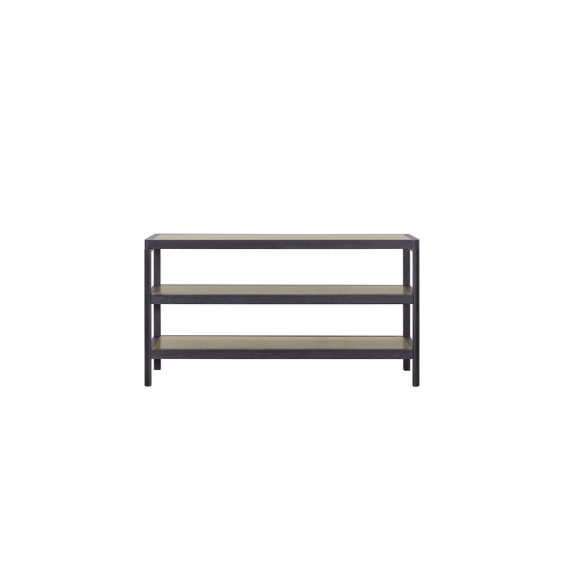 Console Table With Metal Insets - Black