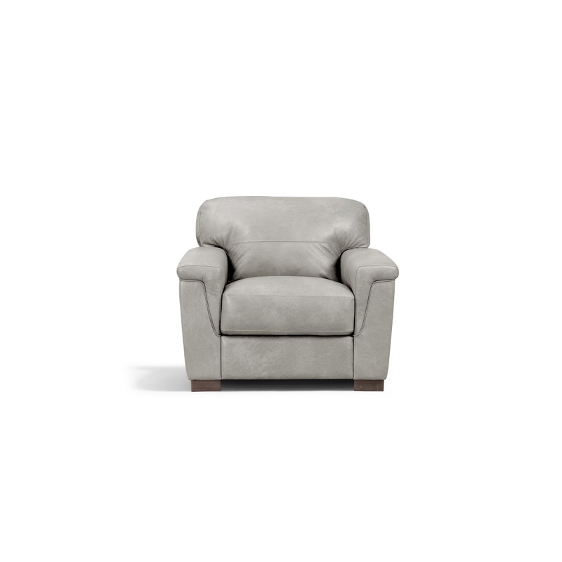 Cornelia - Leather Chair - Gray