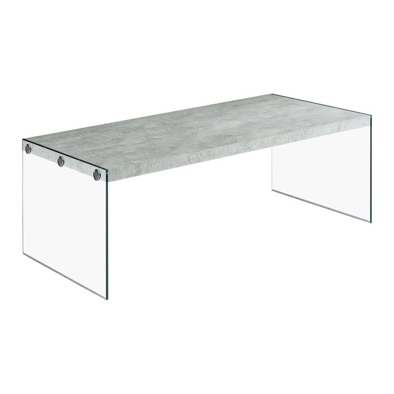 Coffee Table Rectangular For Living Room Clear Tempered Glass