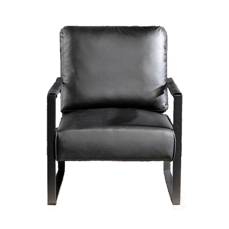 Classic Mid Century Modern Accent Chair With Durable Square Metal Frame, Armchair
