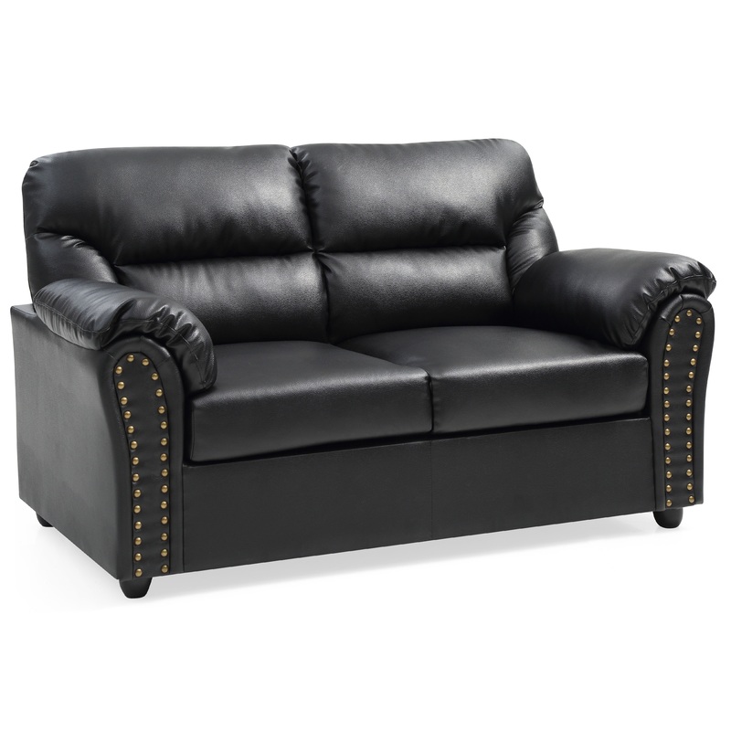 Chic Padded Love Seat For Modern Living - Black