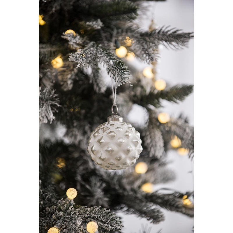 Christmas Ball Ornaments, Decorative Hanging Ball Christmas Tree Ornaments, For Holiday Party Decorations (Set of 12) - White