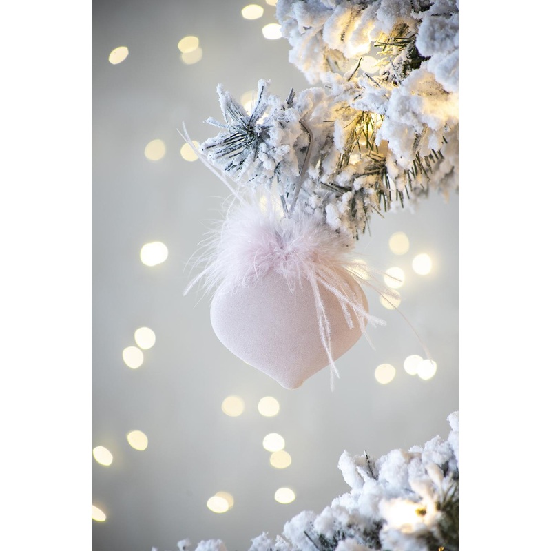 Christmas Ball Ornaments, Glass Decorative Hanging Ball Christmas Tree Ornaments For Holiday Party Decorations (Set of 6) - Pink