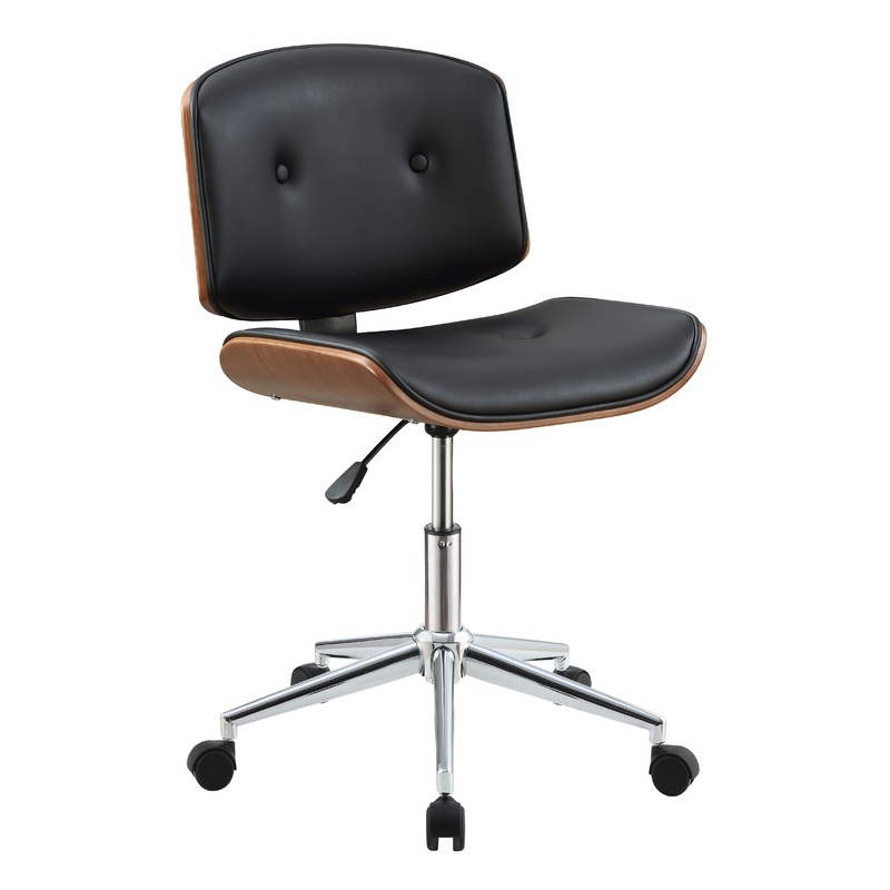 Camila - Synthetic Leather Office Chair - Black