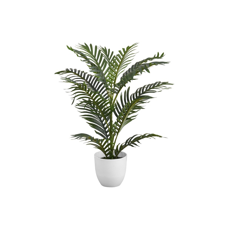 28" Tall, Artificial Plant, Palm Tree, Indoor, Faux, Fake, Floor, Greenery, Potted, Real Touch, Decorative - Green / White