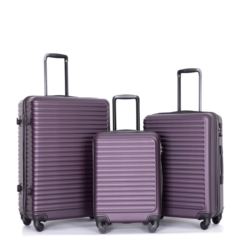 3 Piece Luggage Sets Lightweight Suitcase With Two Hooks, Spinner Wheels, Tsa Lock
