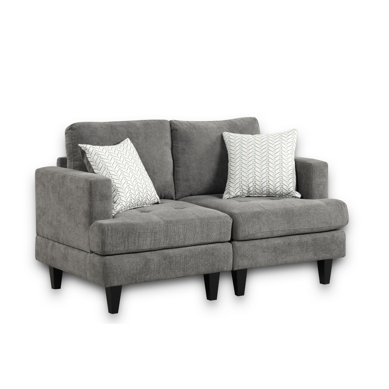 Callaway - Loveseat With Throw Pillows - Gray