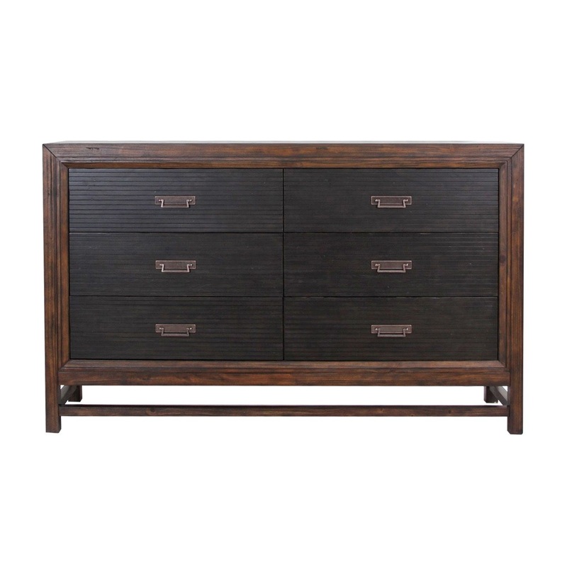 Branson - 6 Drawer Dresser, Two Tone - Brown