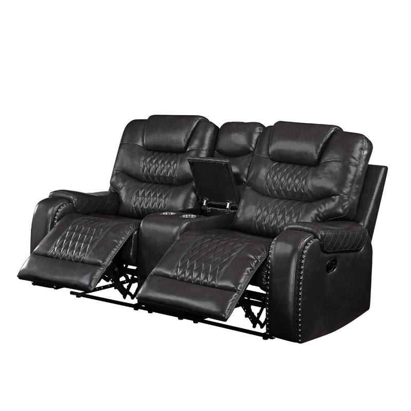 Braylon - Recliner Loveseat With Cupholder Console - Brown