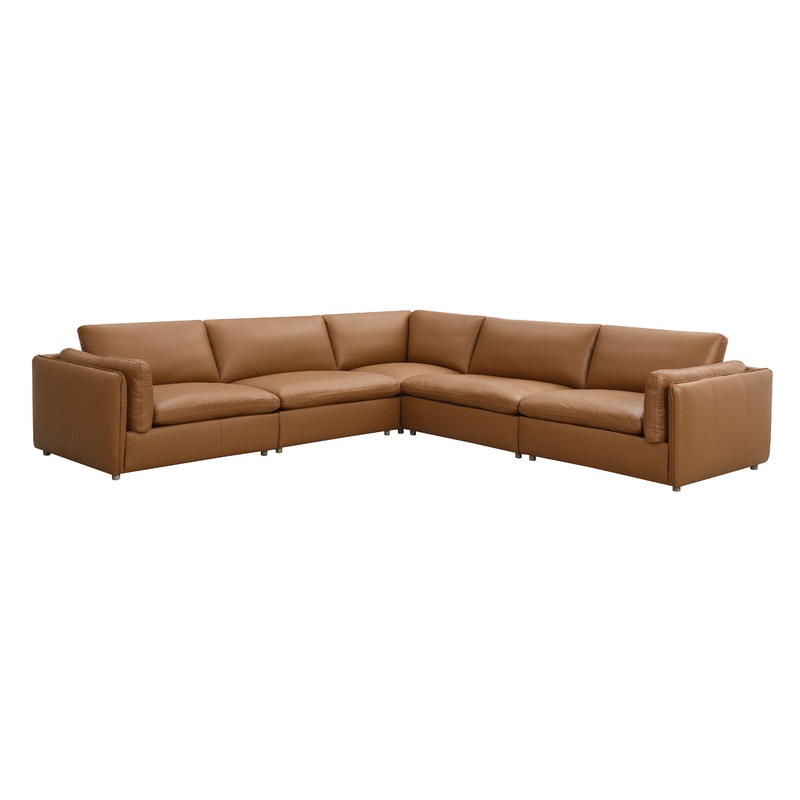 Brighton - Top Grain Leather Modular Sectional - Brown