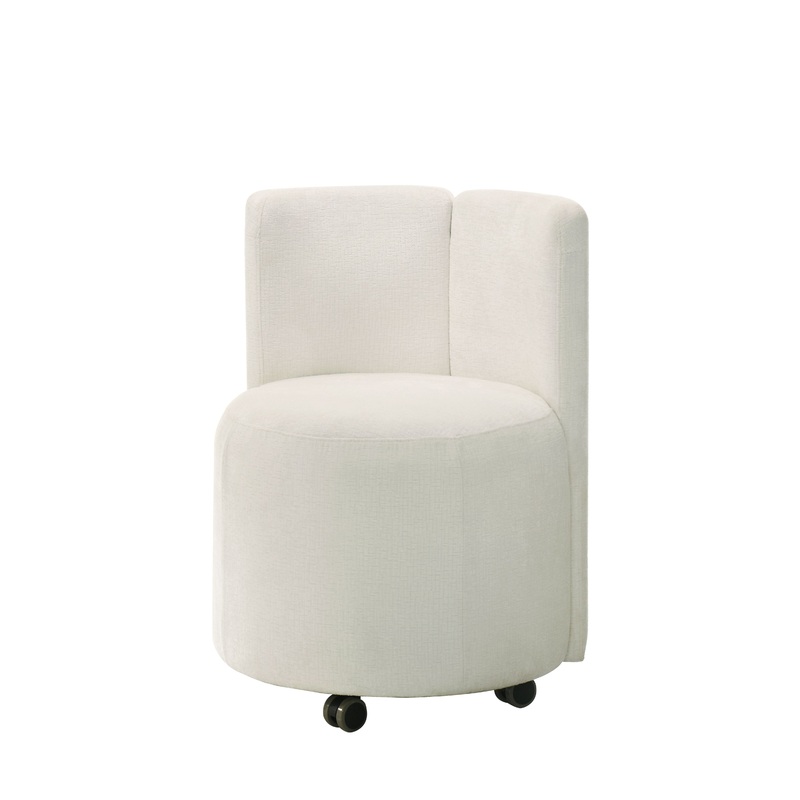 Blayde - Chenille Side Chair With Swivel (Set of 2) - White