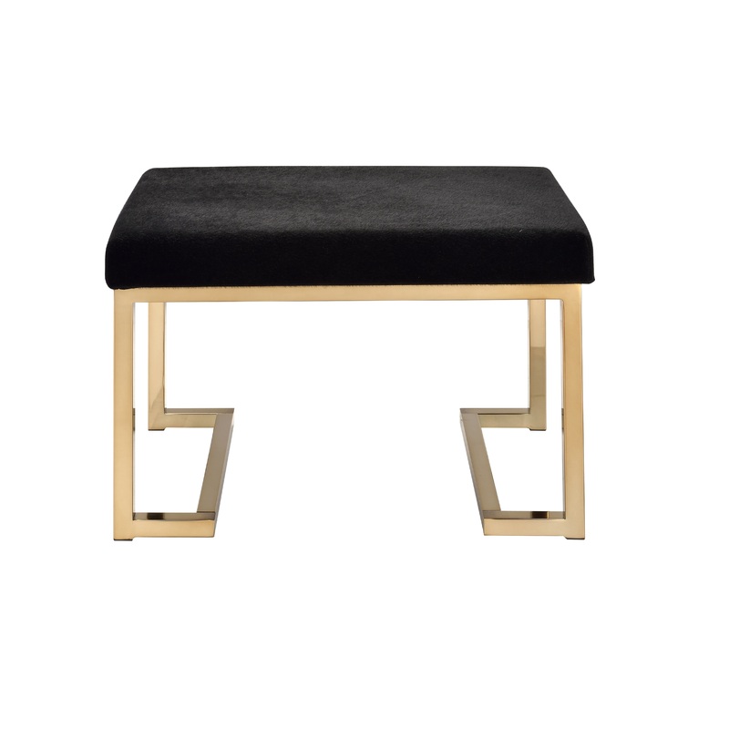 Boice - Ottoman - Black / Champagne