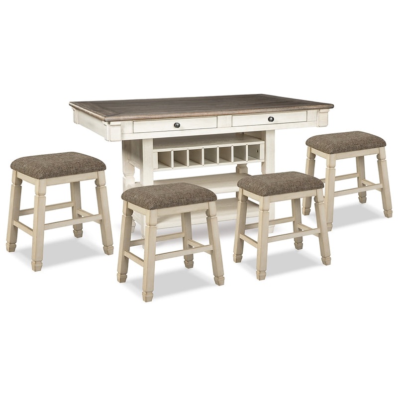 Bolanburg Counter Height Dining Table and 4 Barstools