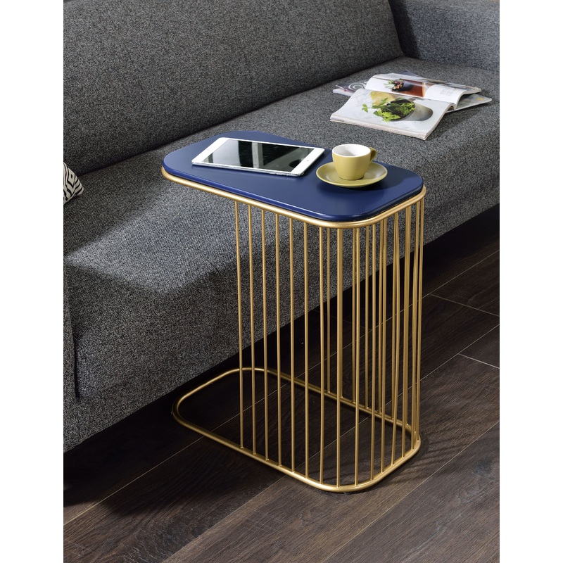 Aviena - Display & Utility Functioned Accent Table - Blue / Gold