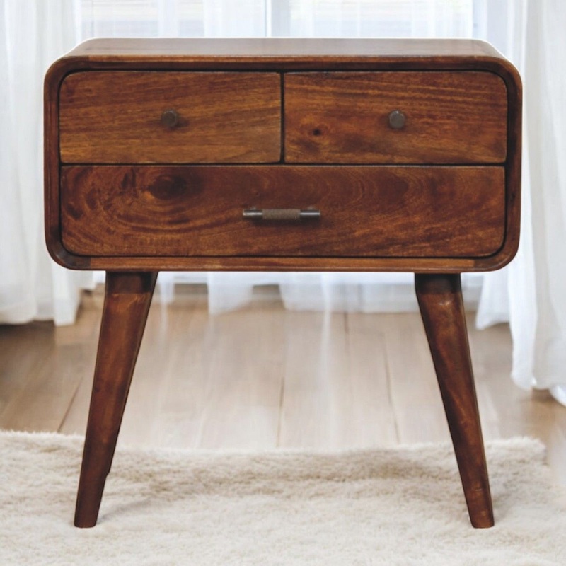 Avora - 3 Drawer Nightstand - Brown