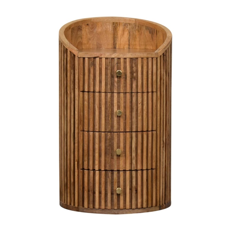 Artisan Furniture Soba - Bedside Table, 4 Drawer - Oak