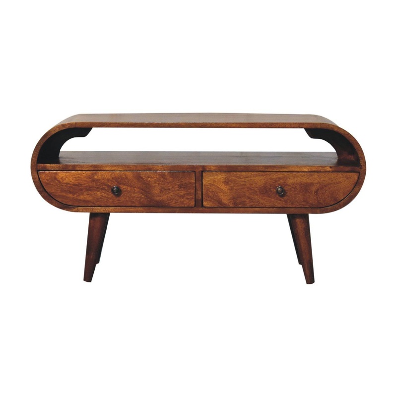 Artisan Furniture Solid Wood Circular TV Stand