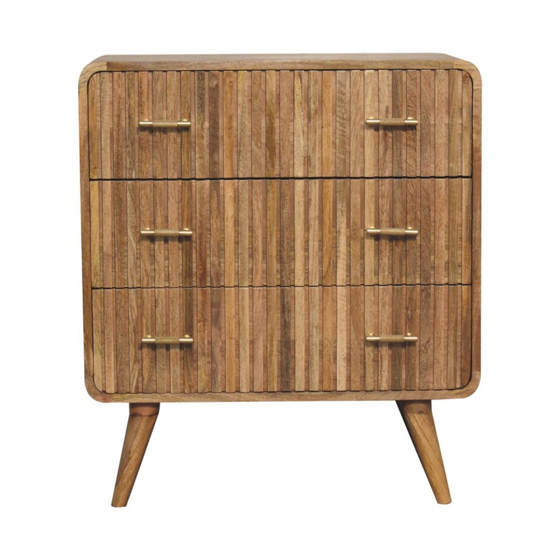 Artisan Furniture T Bar Ridged Chest - Brown