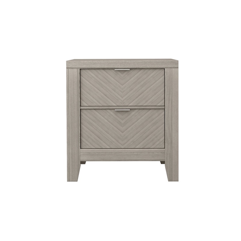 2 Drawer Nightstand - Light Gray